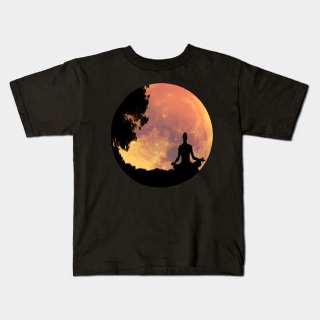 Apathecary's Meditating with the Moon Kids T-Shirt by Apathecary